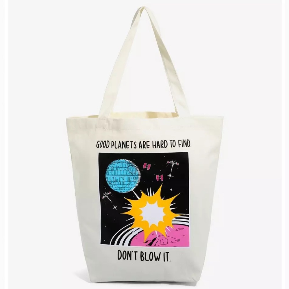 STAR WARS Death Star Don’t Blow It CANVAS TOTE BAG!